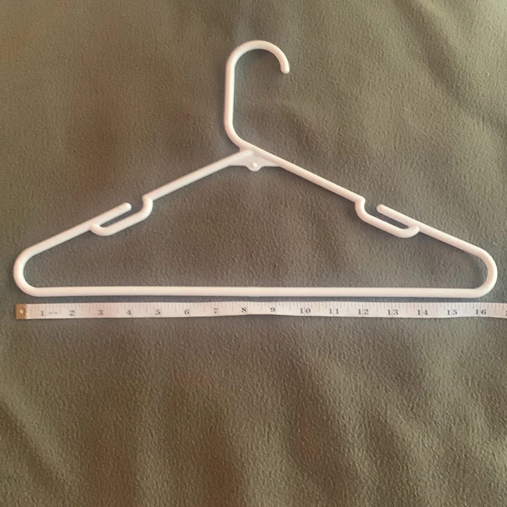 EUC white plastic tube hangers. Set of 21. Size approximately 16 1/2” x 9 1/2” - Picture 3 of 5
